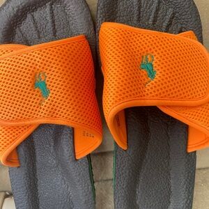 Ralph Lauren Polo orange  women’s size  9 slides. New $28